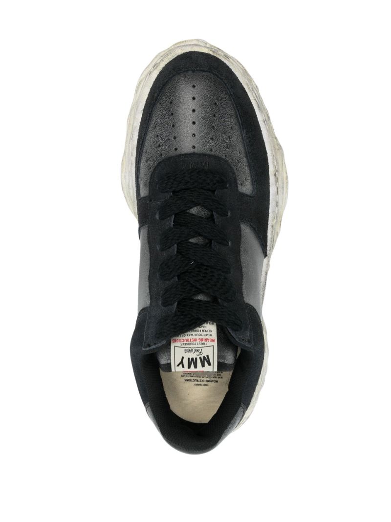 Black Wayne Leather and Suede Sneakers