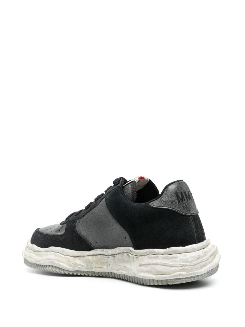 Black Wayne Leather and Suede Sneakers