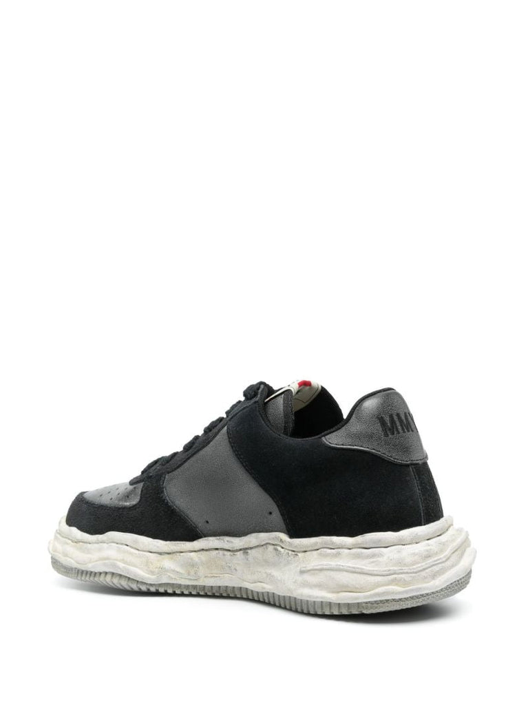 Black Wayne Leather and Suede Sneakers