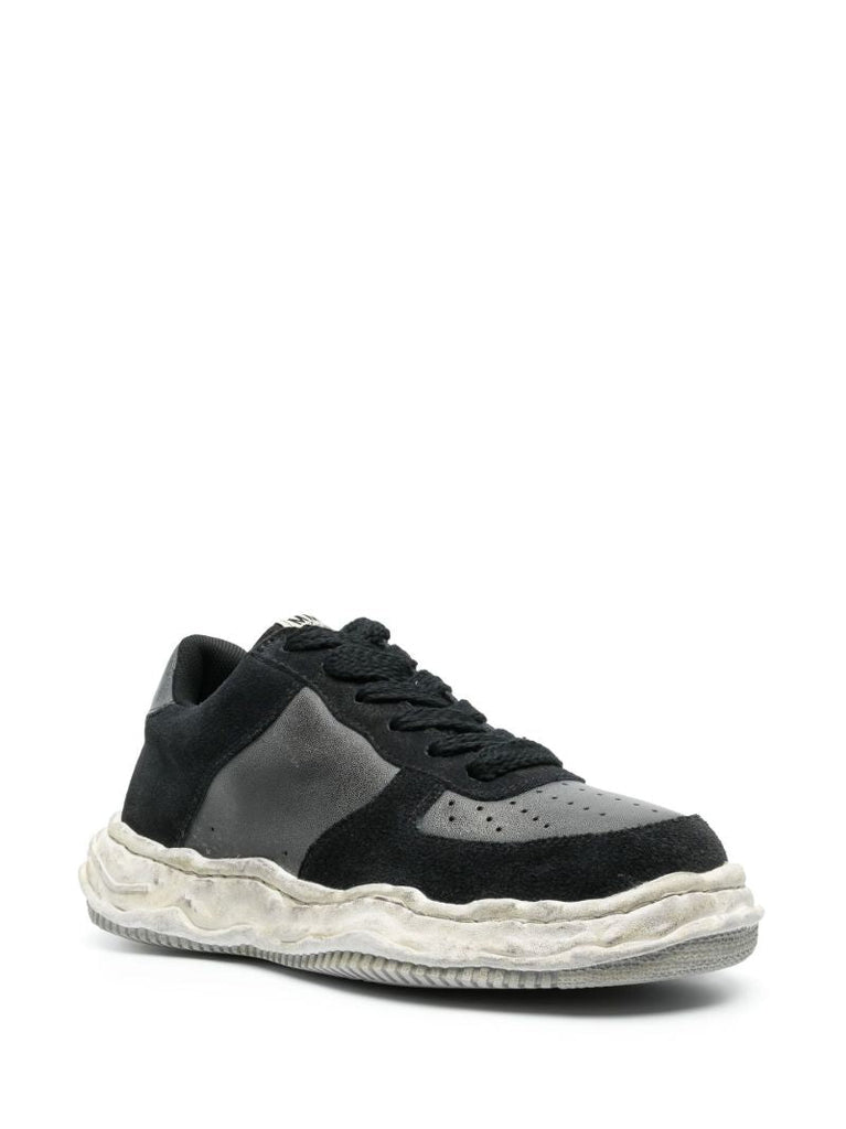 Black Wayne Leather and Suede Sneakers