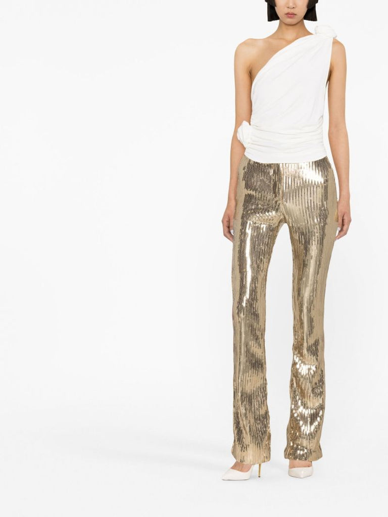 White Rose One-shoulder Top