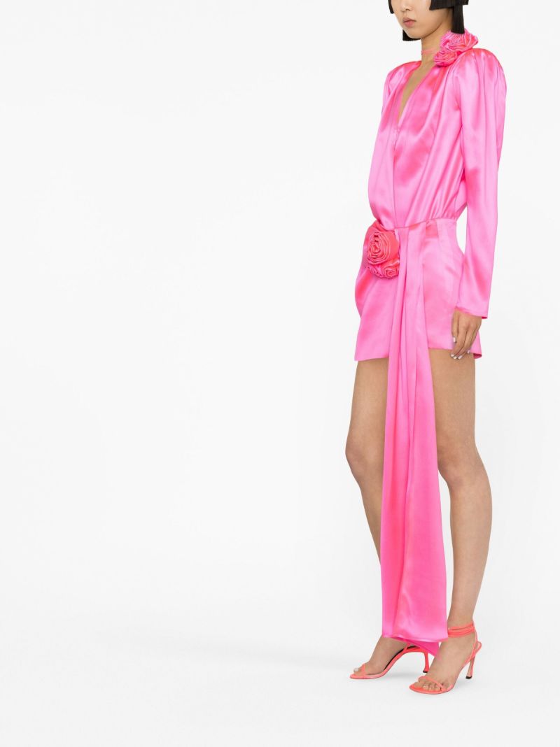 Pink Silk Draped Skirt