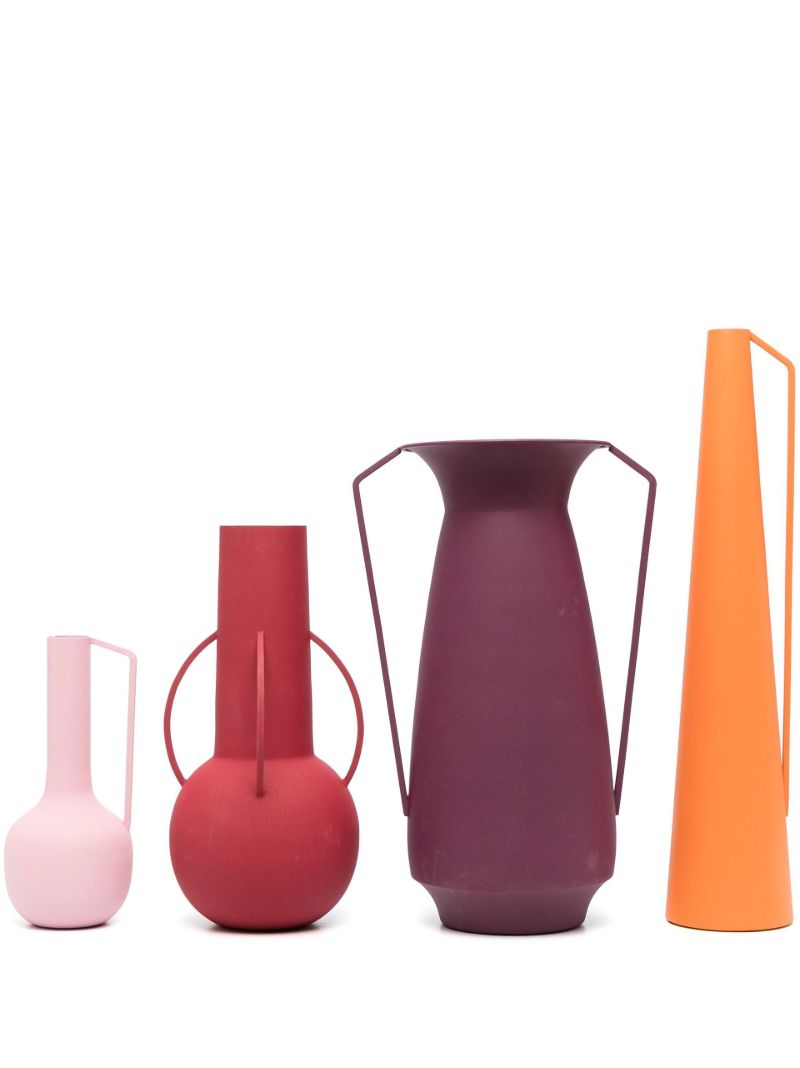 Red Roman Powder-coated Vases 4-set