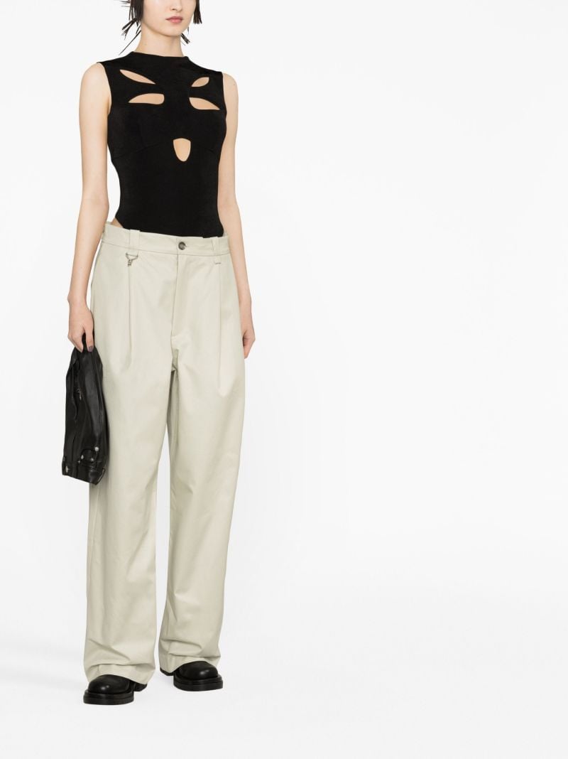 Neutral Wide-leg Low-rise Trousers