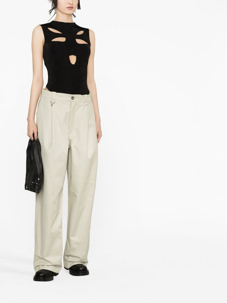 Neutral Wide-leg Low-rise Trousers