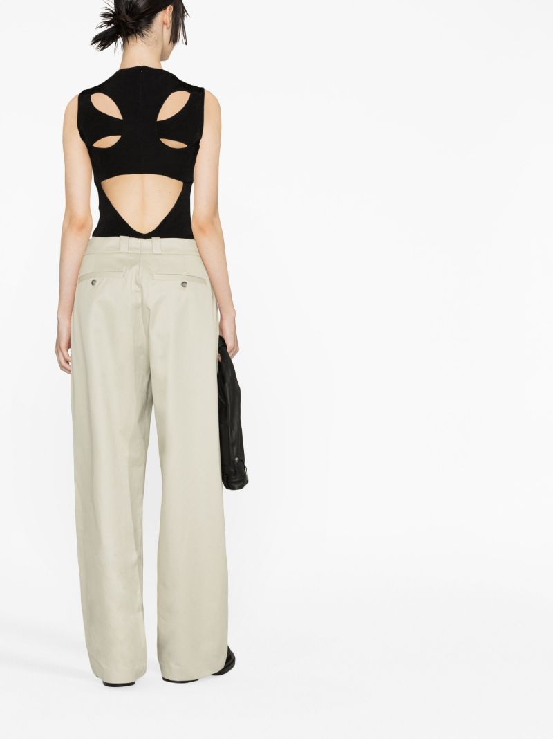 Neutral Wide-leg Low-rise Trousers
