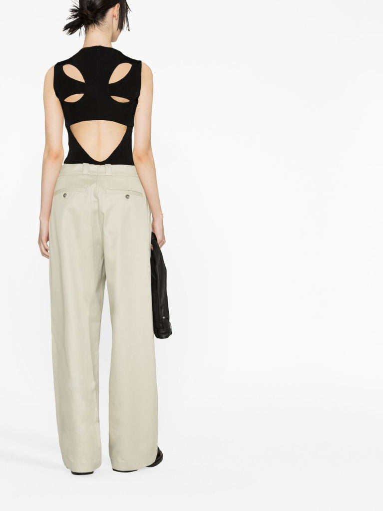 Neutral Wide-leg Low-rise Trousers
