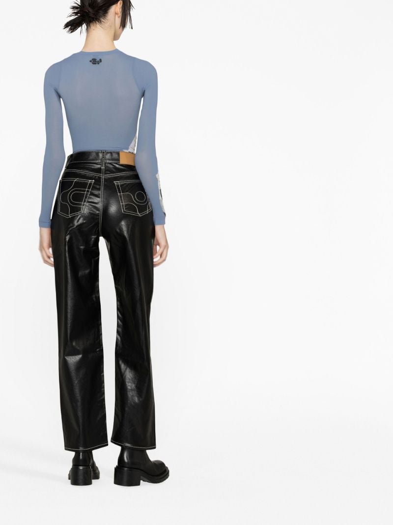 Black Benz Faux Leather Trousers