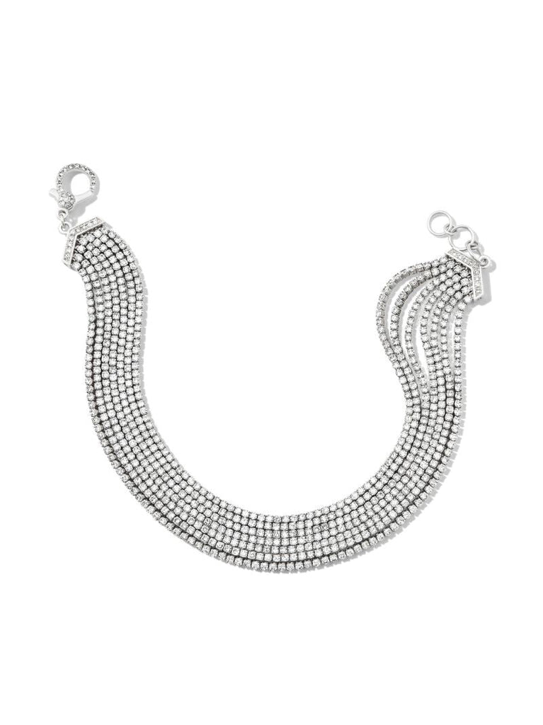 18k White Gold Diamond 7 Thread Stack Bracelet