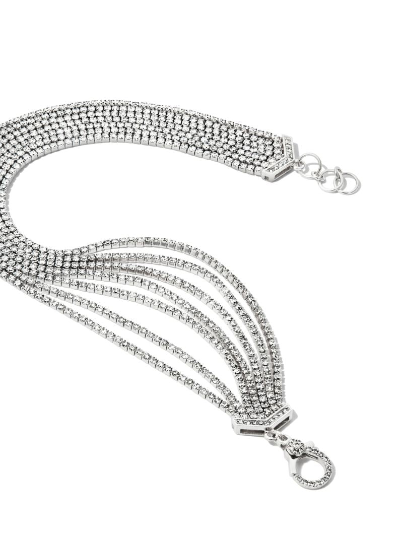 18k White Gold Diamond 7 Thread Stack Bracelet