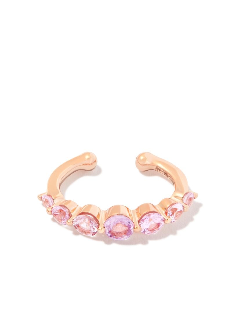 18k Rose Gold Sapphire Ear Cuff