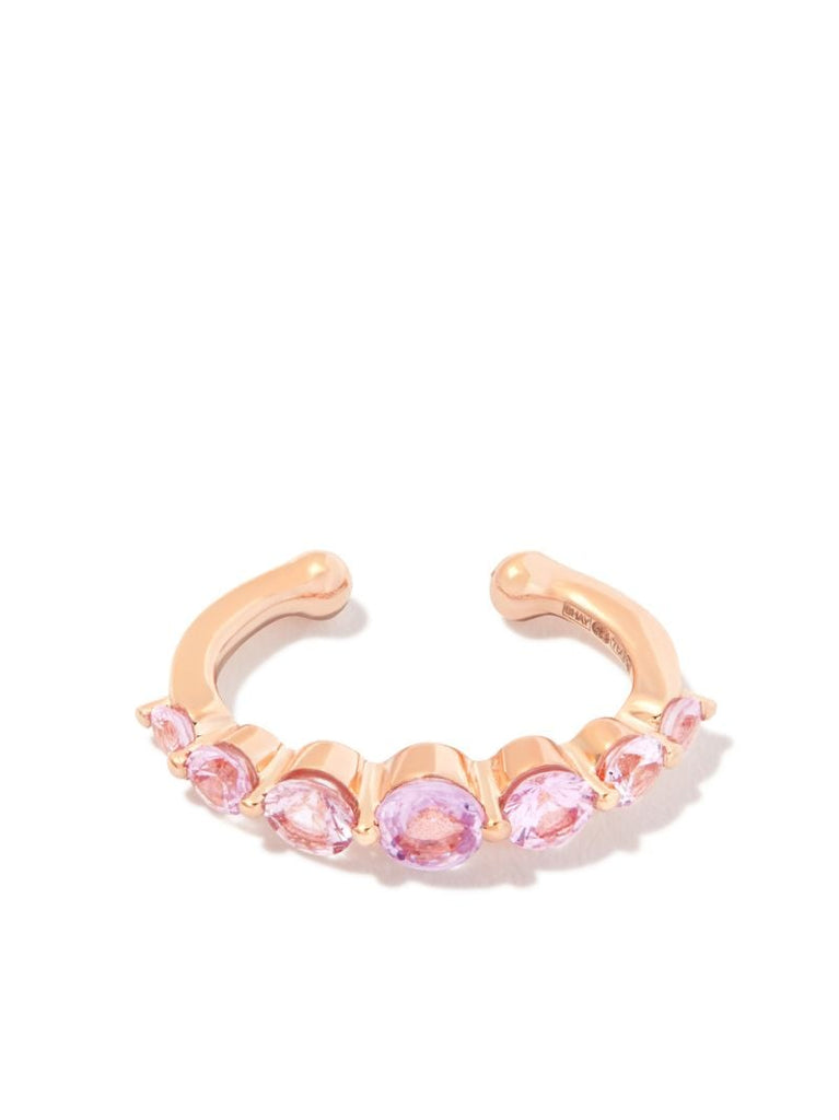 18k Rose Gold Sapphire Ear Cuff