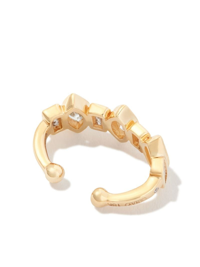 18k Yellow Gold Diamond Bezel Ear Cuff