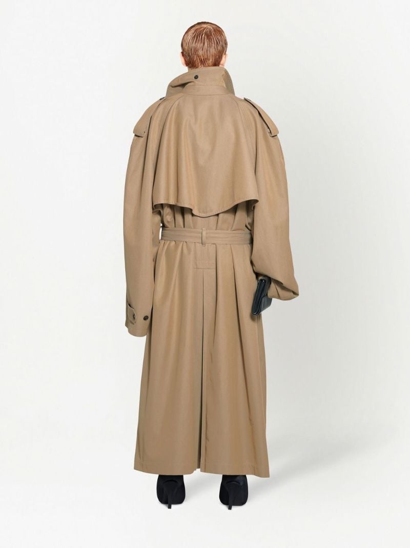 Brown Oversized Double-breasted Trench Coat