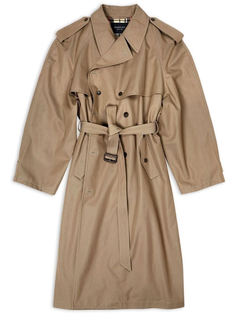 Brown Oversized Double-breasted Trench Coat