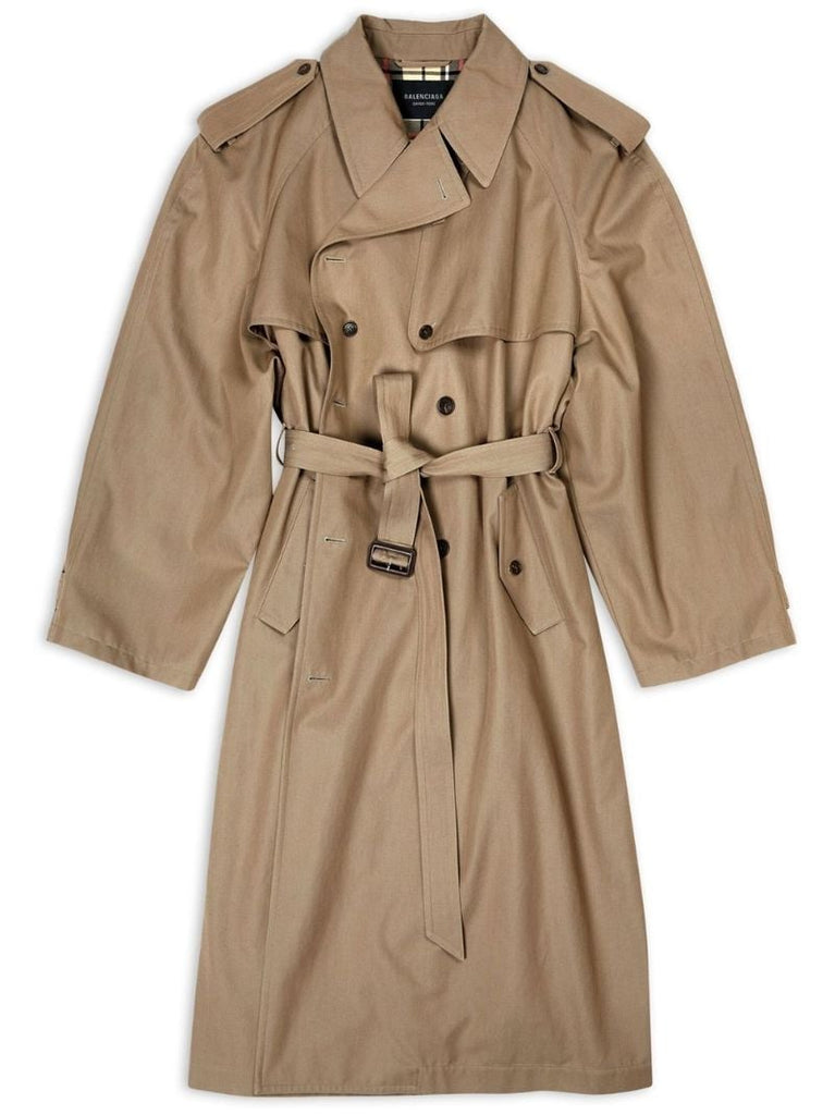 Brown Oversized Double-breasted Trench Coat