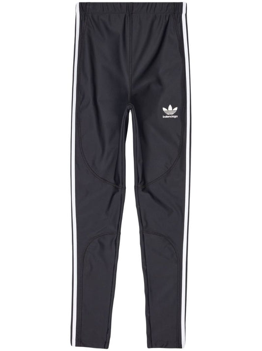 X Adidas Black Logo Embroidery Three-stripe Leggings