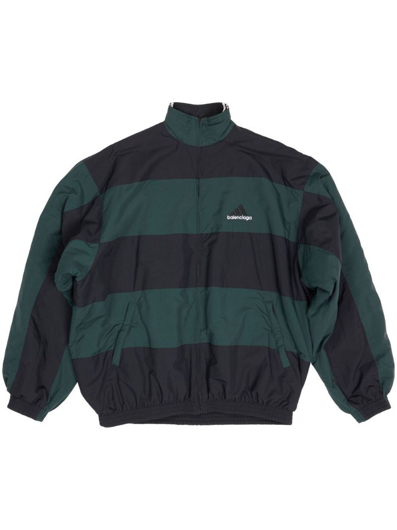 Green Striped Bomber Jacket