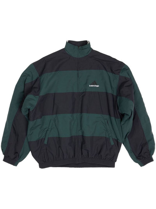 Green Striped Bomber Jacket