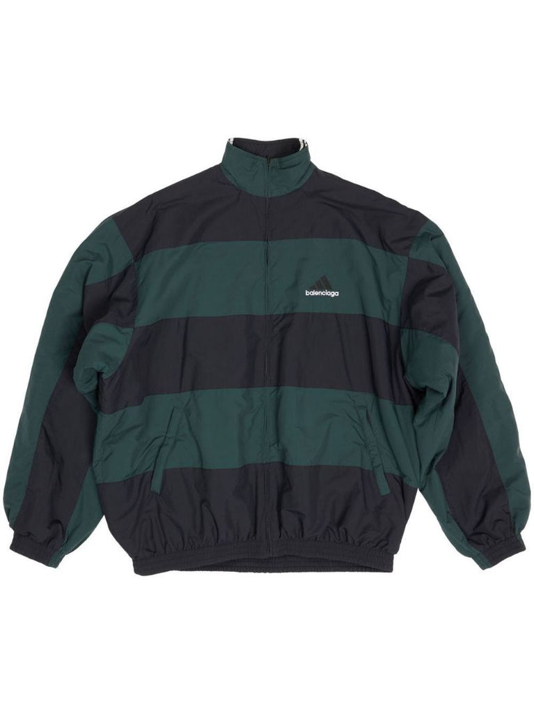 Green Striped Bomber Jacket