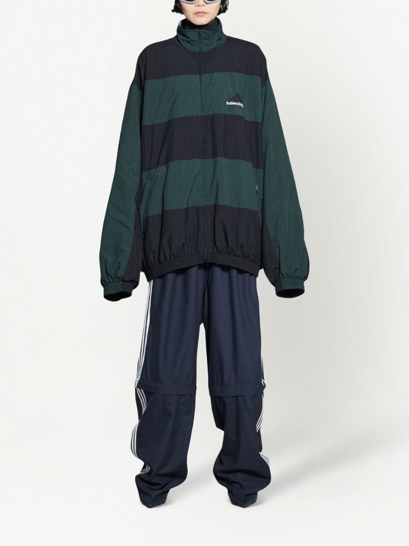 Green Striped Bomber Jacket