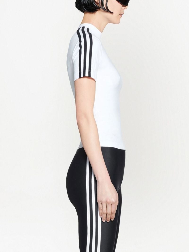X Adidas White Logo Print Three-stripe Cotton T-shirt