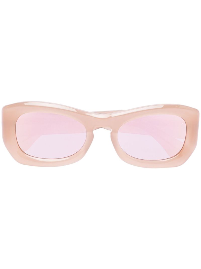 X Michael Bargo Neutral Temo Rectangle Sunglasses