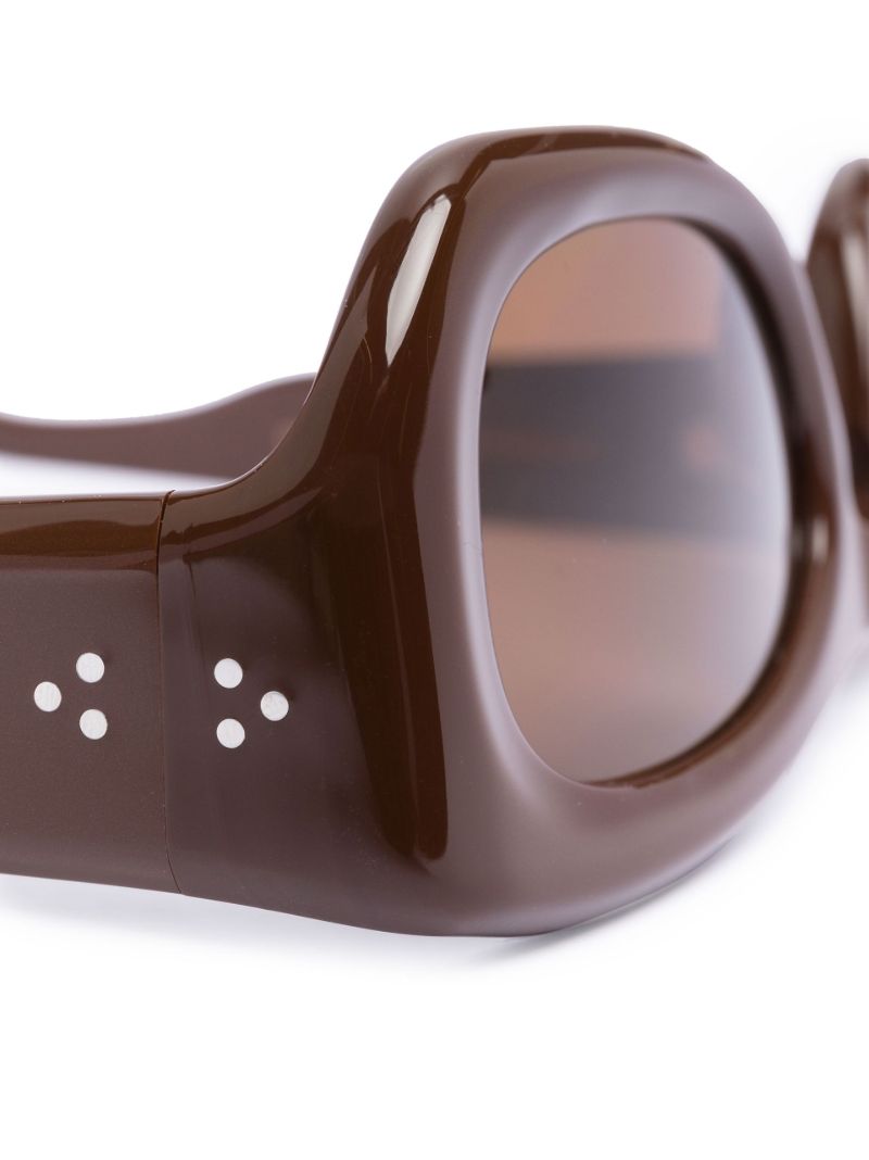 X Michael Bargo Brown Temo Rectangle Sunglasses