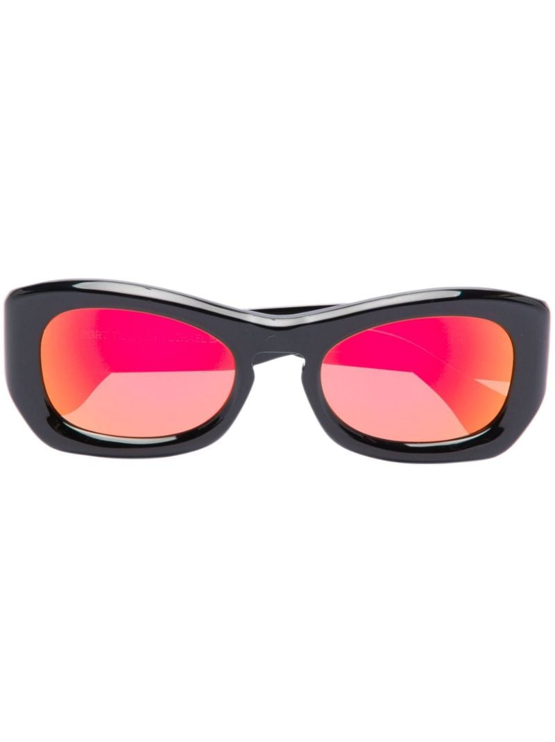 X Michael Bargo Black Temo Rectangle Sunglasses