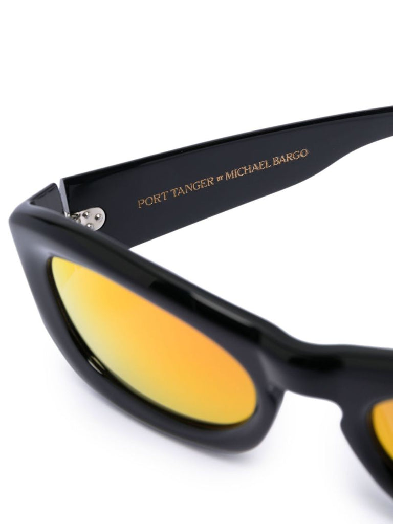 X Michael Bargo Black Temo Rectangle Sunglasses