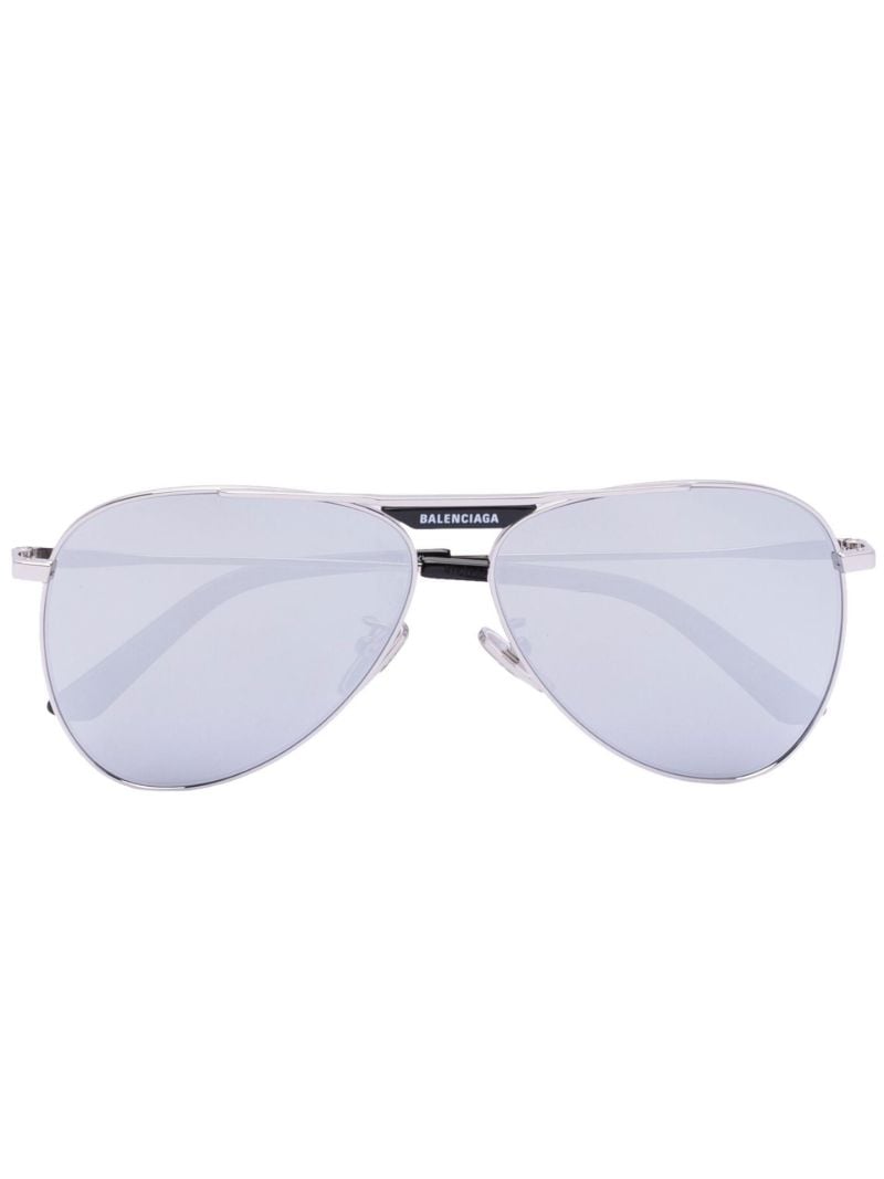 Silver-tone Aviator-style Sunglasses