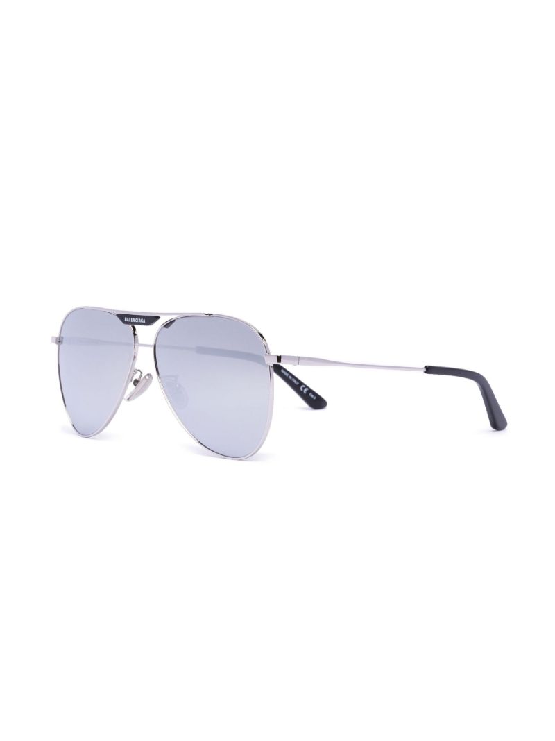 Silver-tone Aviator-style Sunglasses