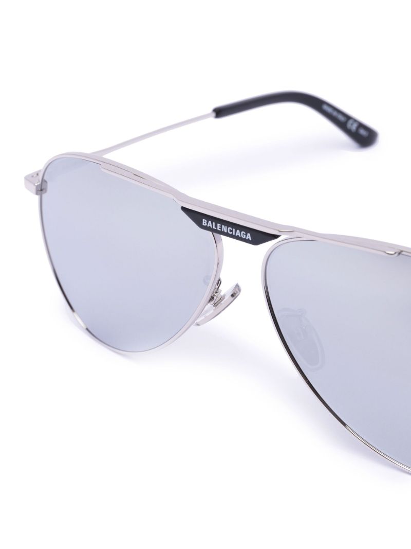 Silver-tone Aviator-style Sunglasses