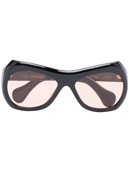 Black Soledad Oval Oversized Sunglasses