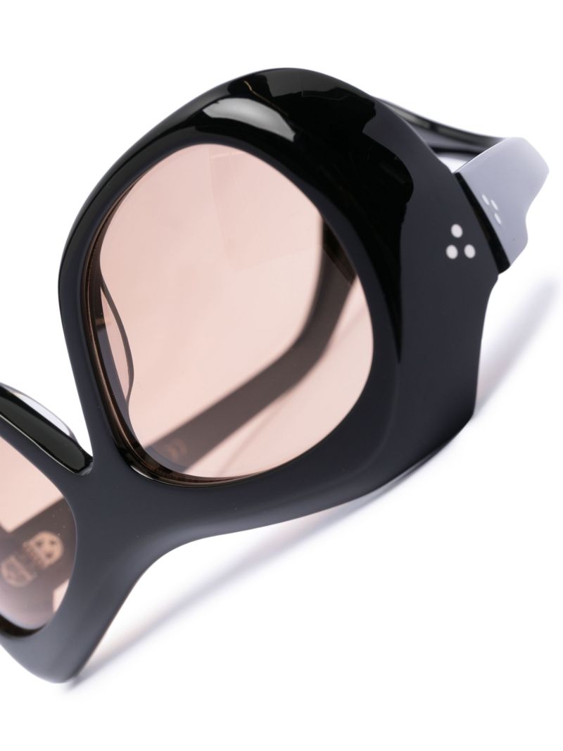 Black Soledad Oval Oversized Sunglasses
