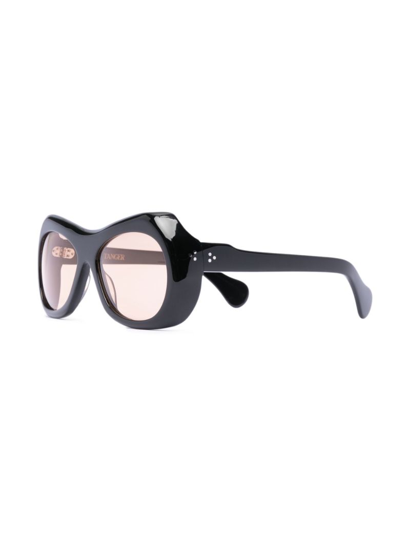 Black Soledad Oval Oversized Sunglasses