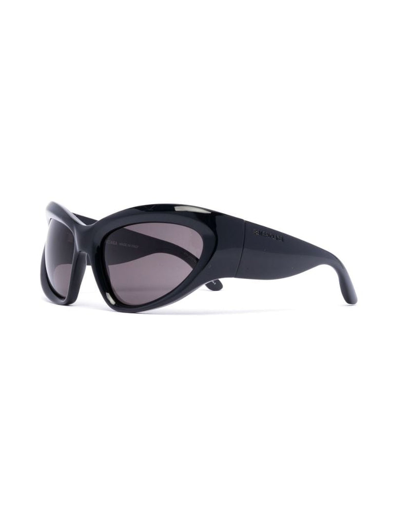 Black Wrap D-frame Sunglasses
