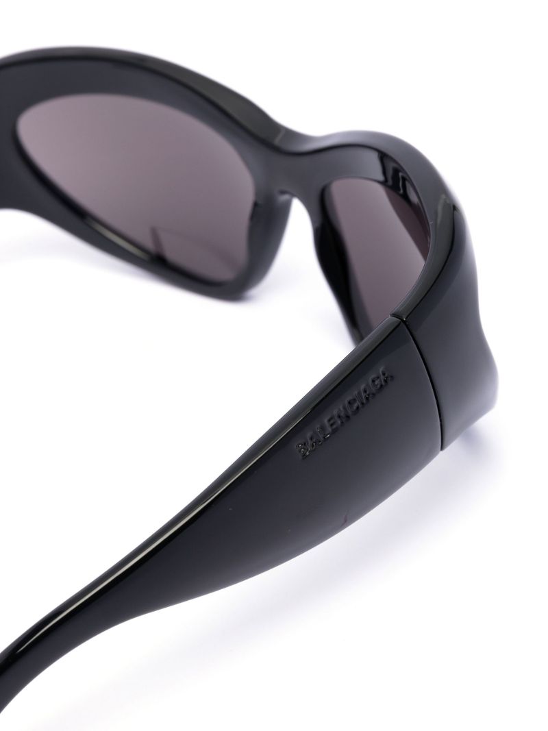 Black Wrap D-frame Sunglasses