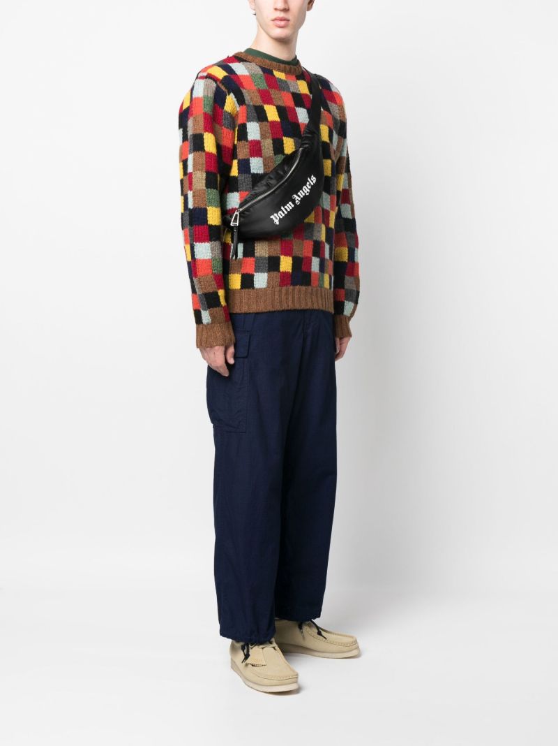 Black Logo Print Belt Bag