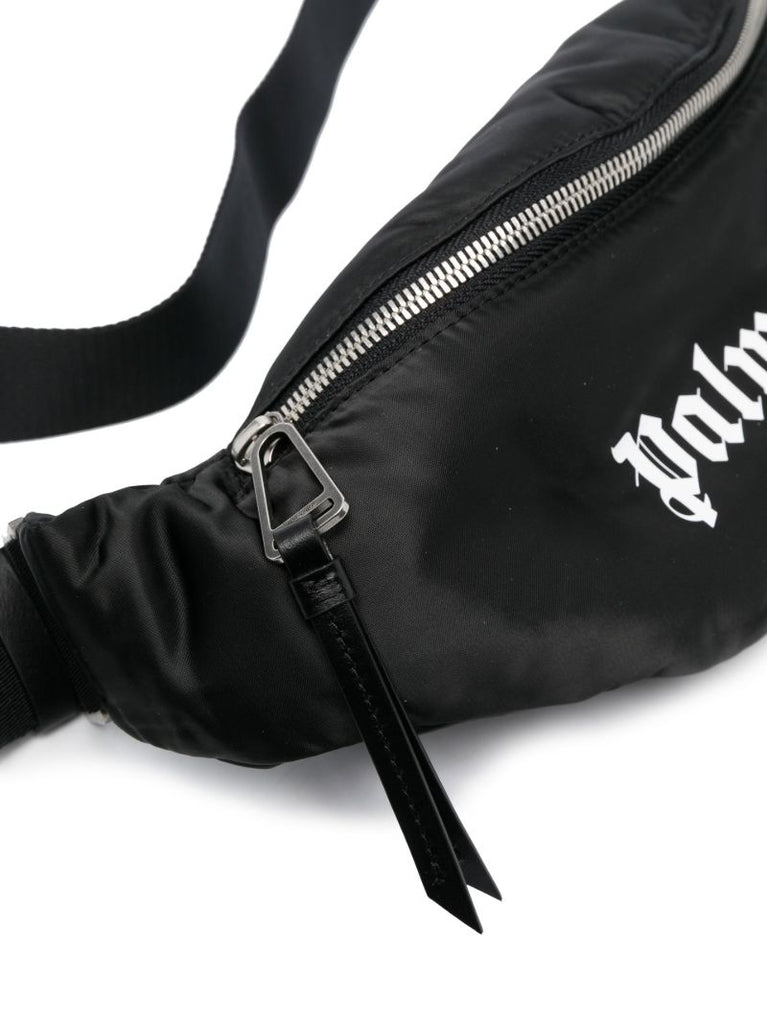 Black Logo Print Belt Bag