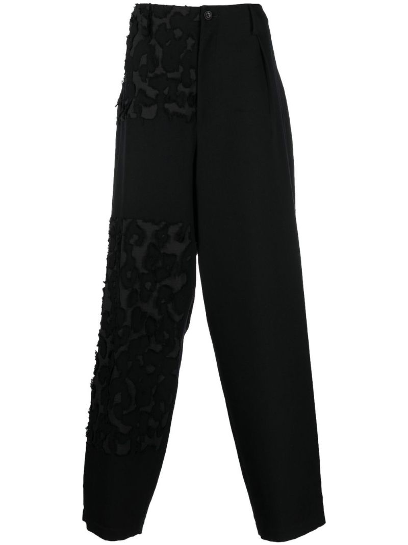 Black Panelled Wide-leg Trousers