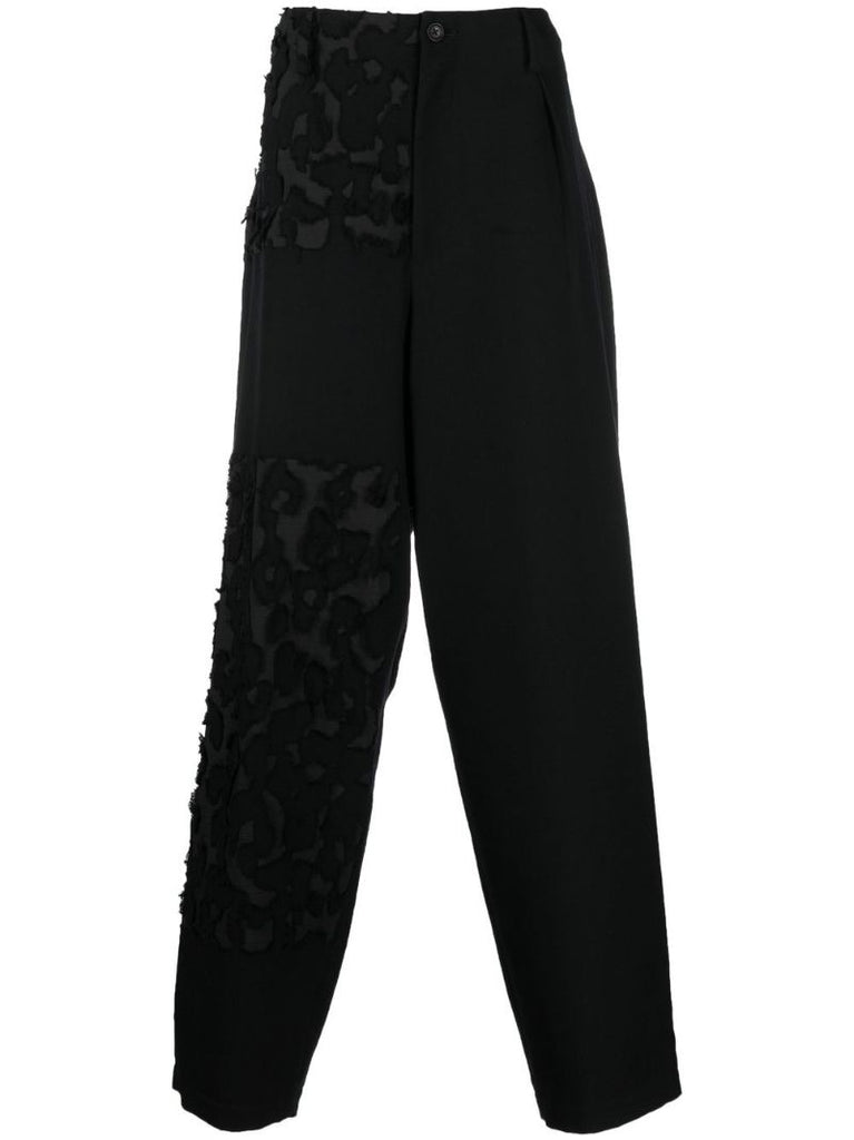 Black Panelled Wide-leg Trousers