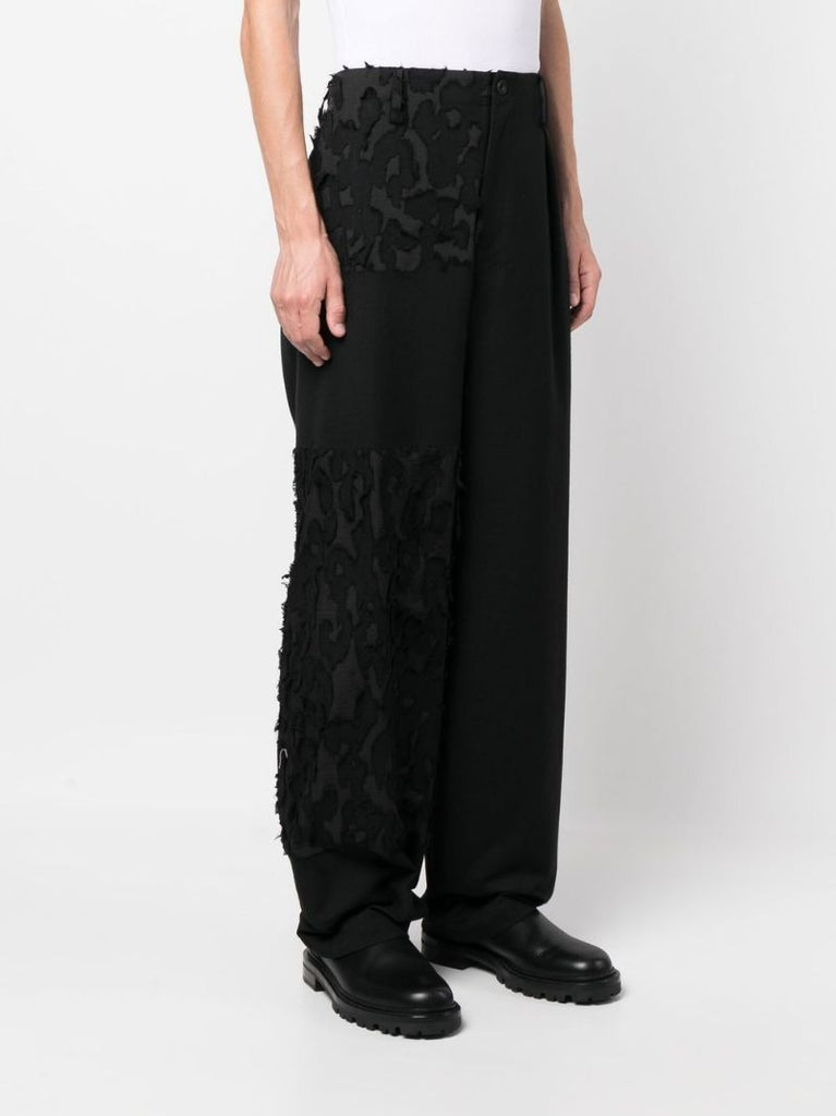 Black Panelled Wide-leg Trousers