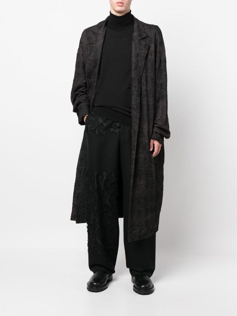 Black Panelled Wide-leg Trousers
