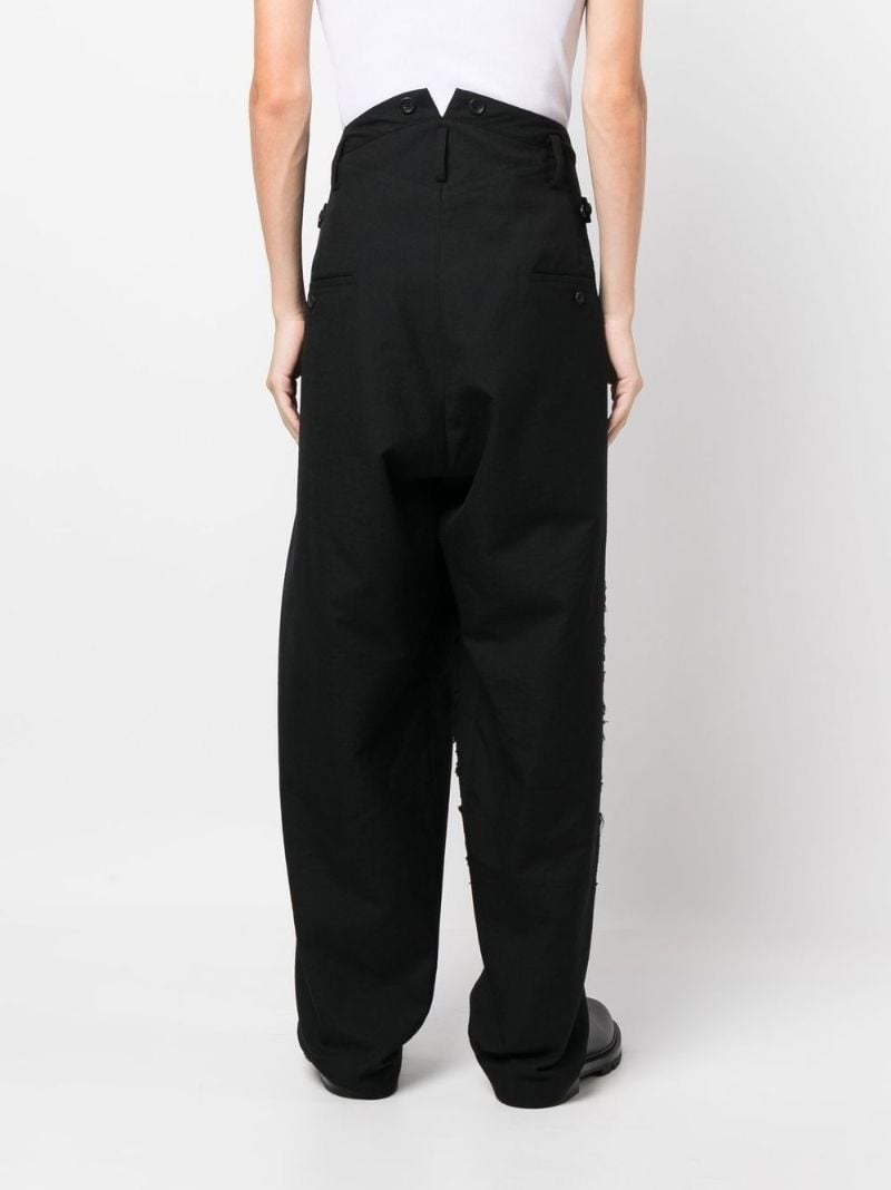 Black Panelled Wide-leg Trousers