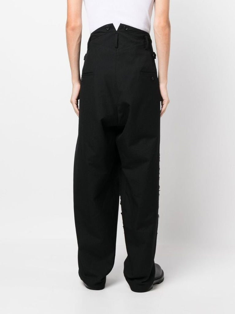 Black Panelled Wide-leg Trousers