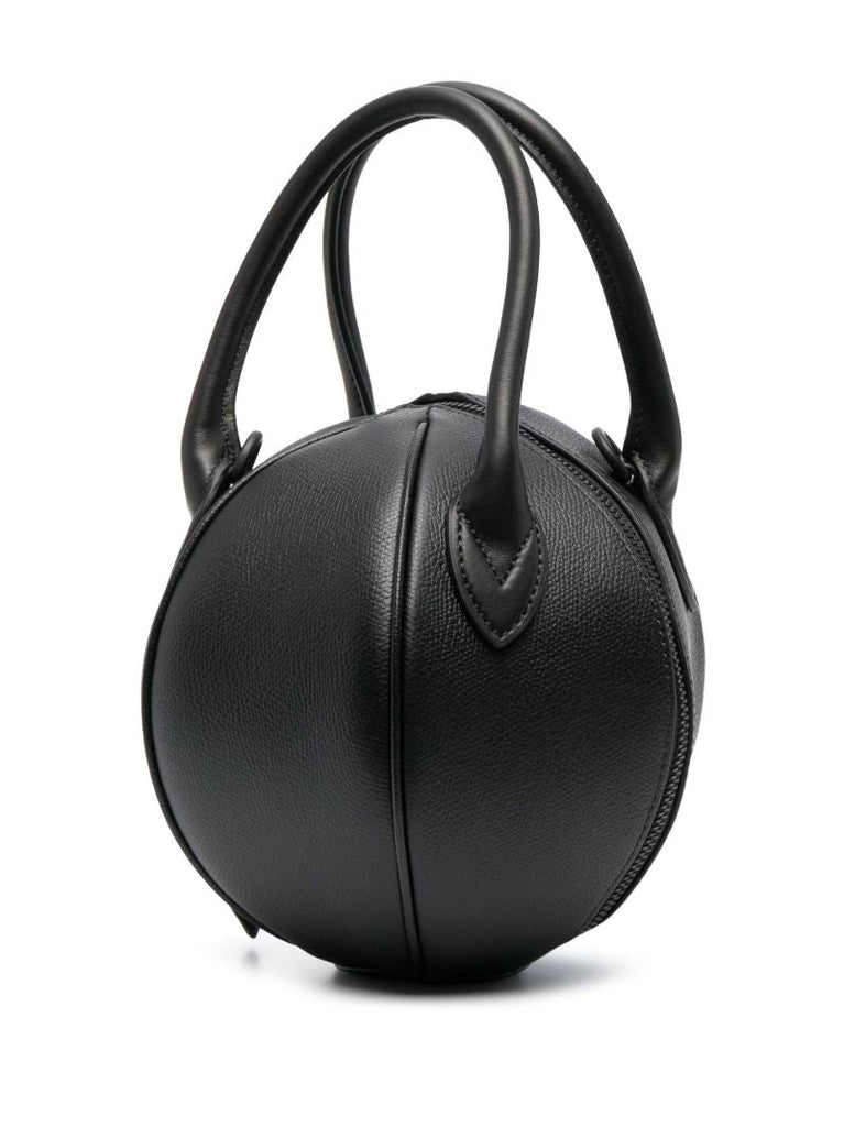 Black Beach Ball Leather Bag