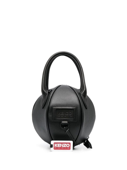 Black Beach Ball Leather Bag