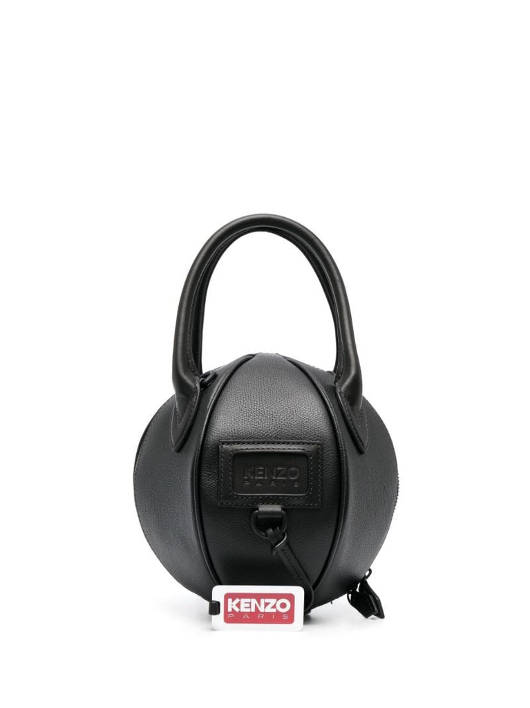 Black Beach Ball Leather Bag