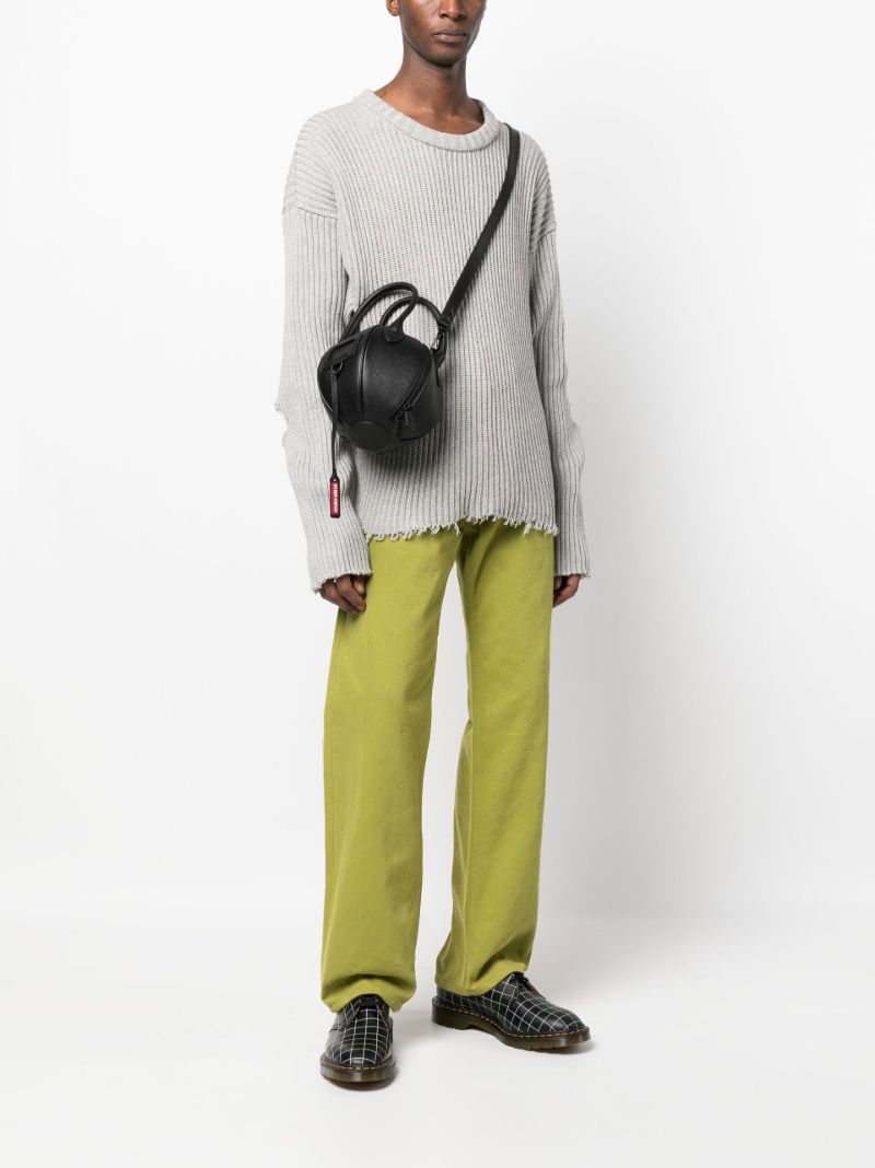 Black Beach Ball Leather Bag